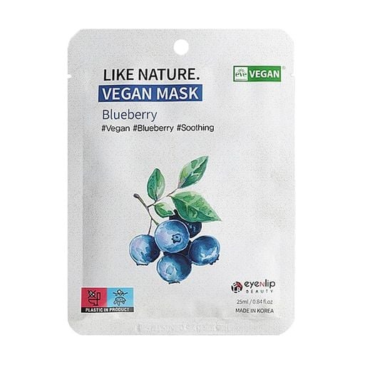 Маска тканевая с экстрактом черники Like Nature Vegan Mask Pack Blueberry, EYENLIP, 25 мл