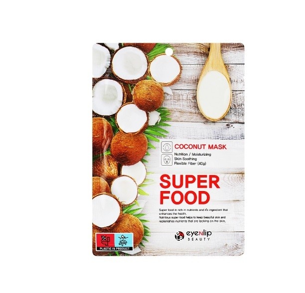 Маска на тканевой основе с экстрактом кокоса Super Food Mask Coconut, EYENLIP, 23 мл