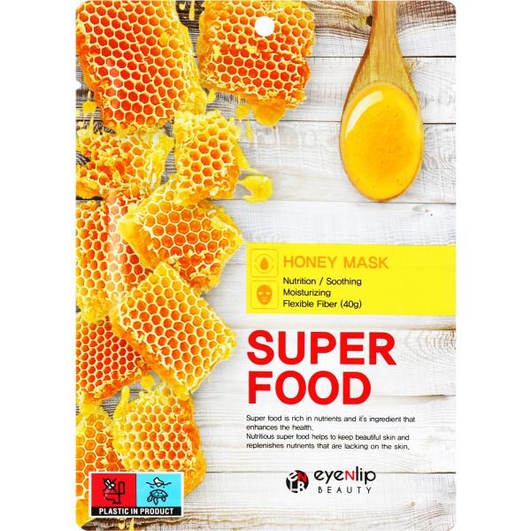 Маска на тканевой основе с экстрактом меда Super Food Mask Honey, EYENLIP, 23 мл