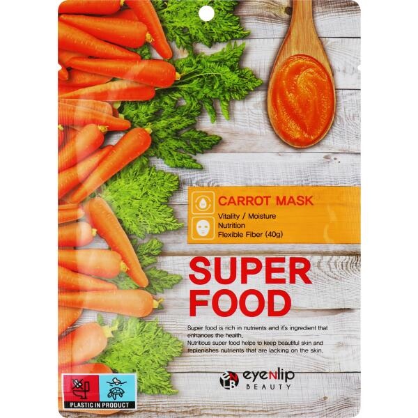 Маска на тканевой основе с экстрактом моркови Super Food Mask Carrot, EYENLIP, 23 мл