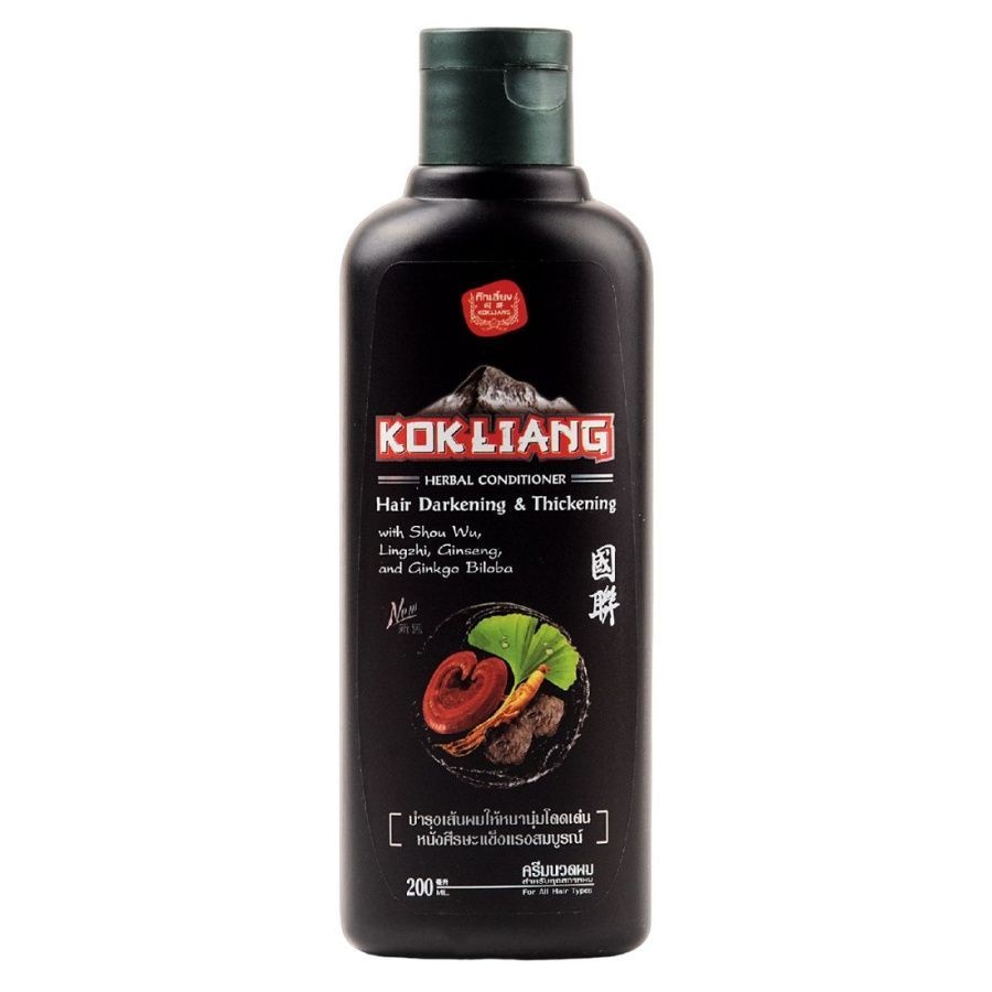 Натуральный травяной кондиционер для темных волос Herbal Conditioner Hair Darkening & Thickening, Kokliang, 200 мл