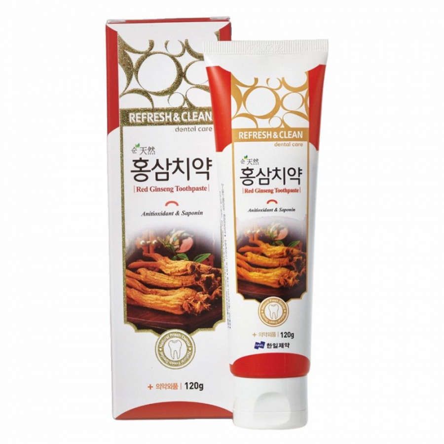 Зубная паста с красным женьшенем Refresh & Clean Dental Clean Red Ginseng toothpaste, Hanil, 120 г