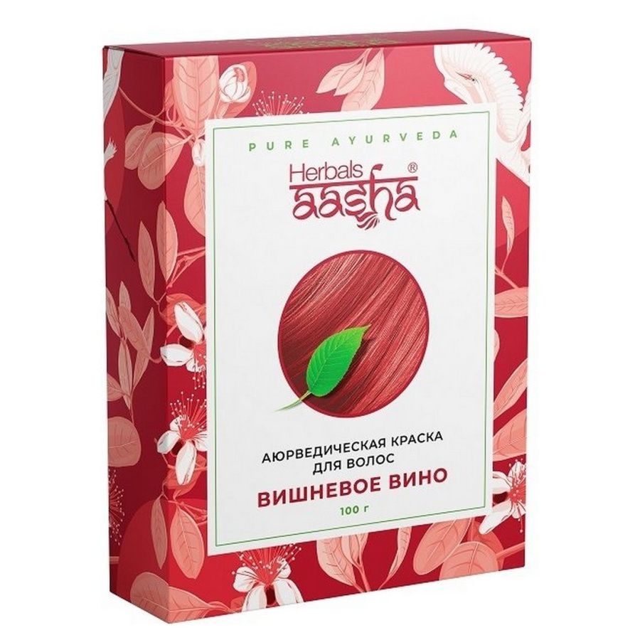 Аюрведическая краска для волос, вишневое вино, Aasha Herbals, 100 г