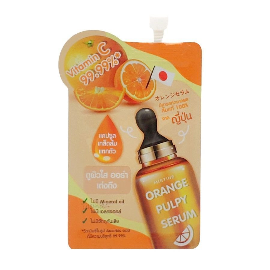 Осветляющая и омолаживающая капсулированная сыворотка для лица с витамином С Orange Pulpy Serum, Mistine, 8 мл