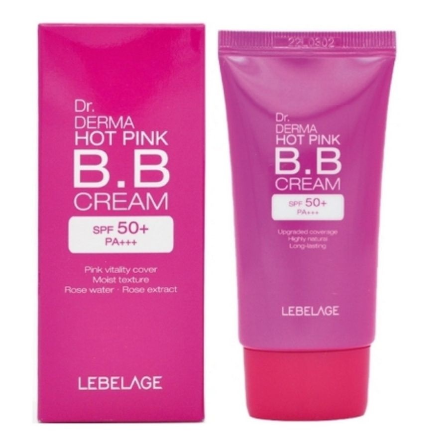 BB-крем увлажняющий с экстрактом розы Dr. Derma Hot Pink BB Cream Spf 50+ Pa+++, Lebelage, 30 мл