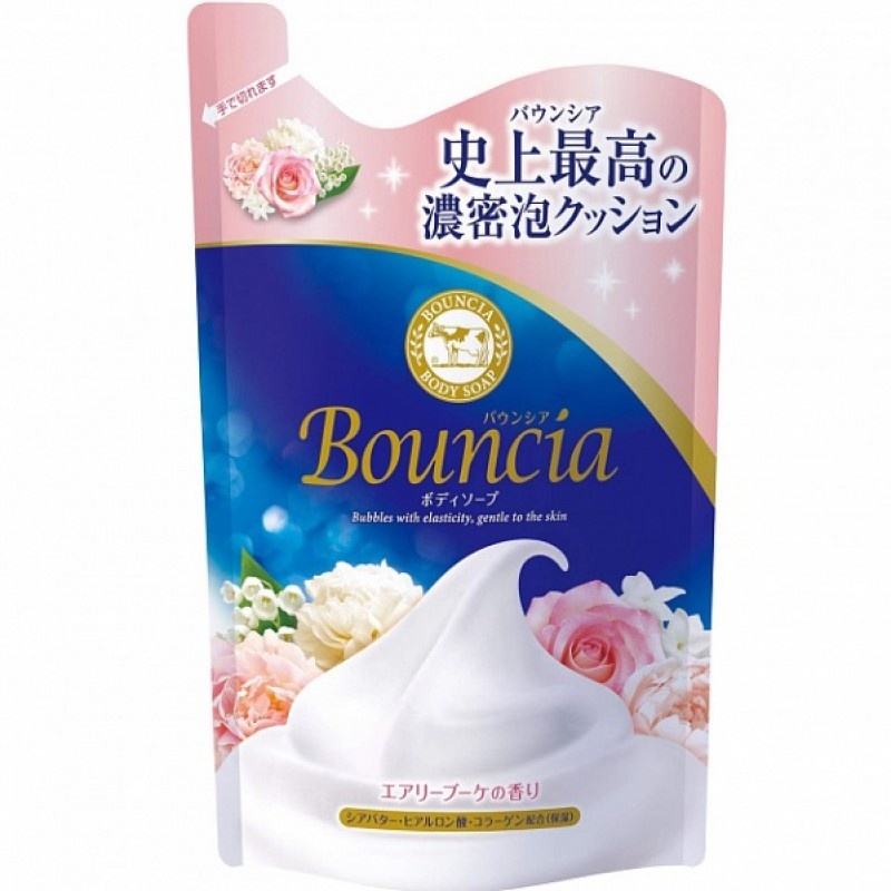 Сливочное жидкое мыло  для рук и тела с ароматом роскошного букета Bouncia, Cow, 360 мл (мягкая упаковка)