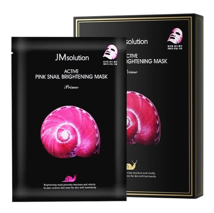 Тканевая маска ультратонкая с муцином улитки, Active Pink, Jmsolution, 30 мл
