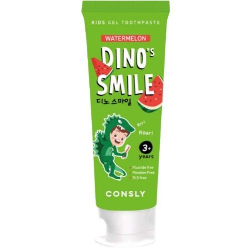 Паста зубная гелевая детская с ксилитом и вкусом арбуза, Dino's Smile, Consly, 60 г 