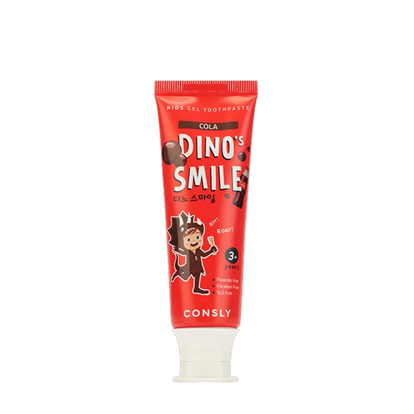Паста зубная гелевая детская  с ксилитом и вкусом колы, Dino's Smile, Consly, 60 г 
