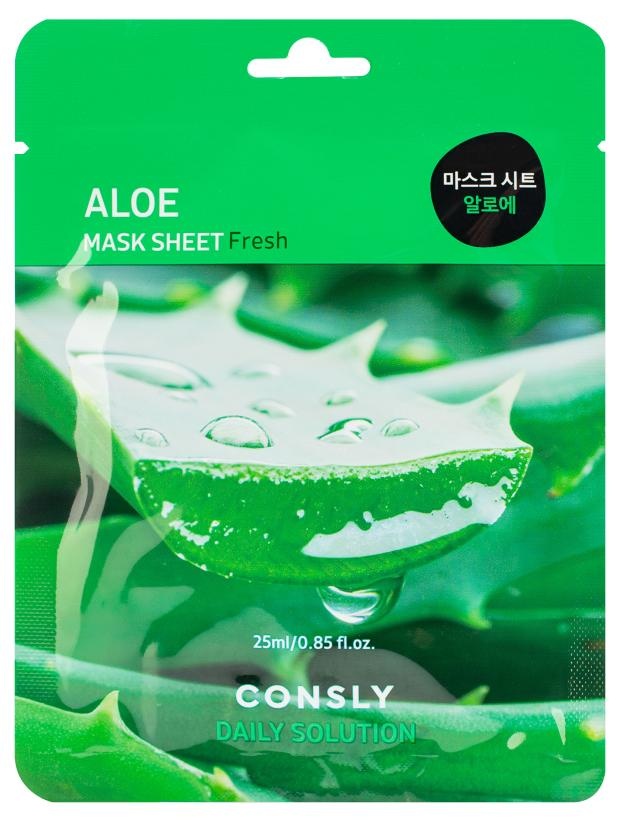 Маска тканевая для лица с экстрактом алое, Aloe, Consly, 25 мл