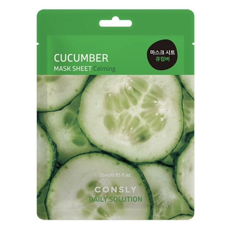 Маска тканевая для лица с экстрактом огурца, Cucumber, Consly, 25 мл