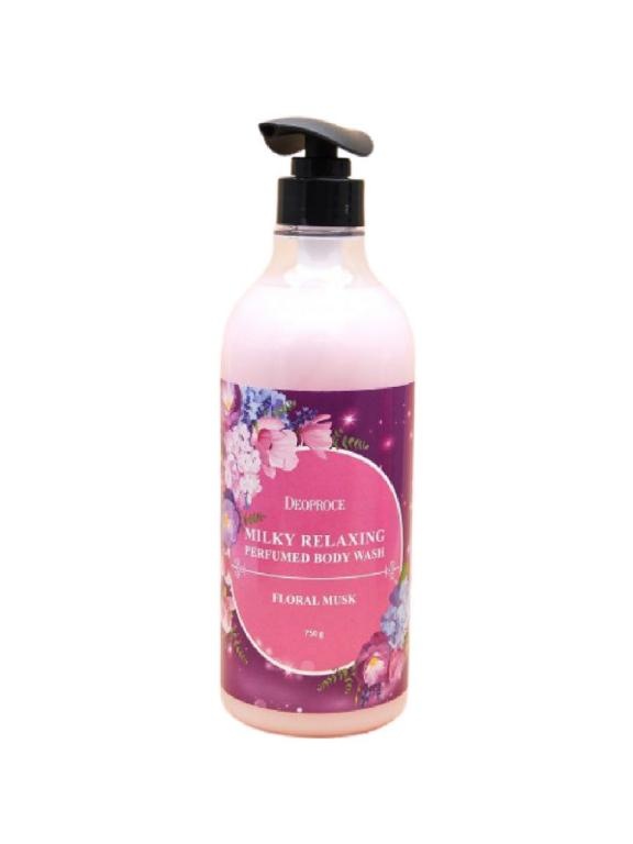 Гель для душа MILKY RELAXING BODY WASH FLORAL MUSK, DEOPROCE, 750 г