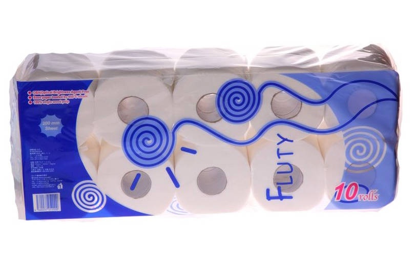 Двухслойная туалетная бумага Blue Fluty, Gotaiyo 10 рулонов