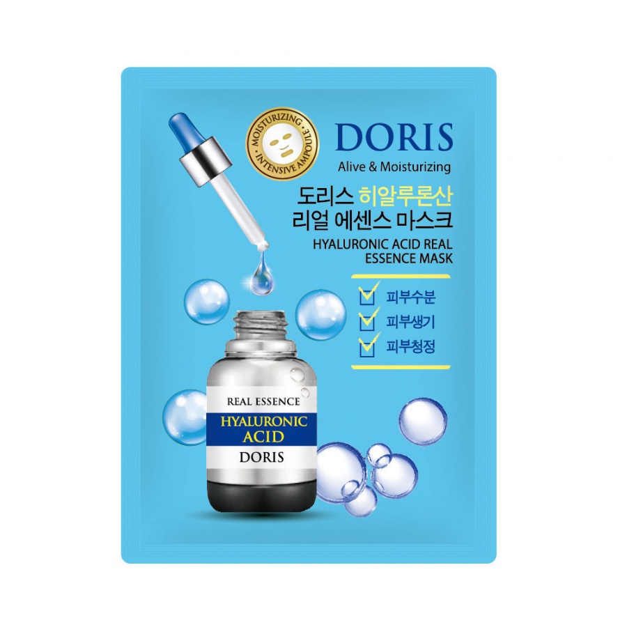 Ампульная маска с гиалуроновой кислотой Hyaluronic Acid Real Essence Mask, Doris 25 мл