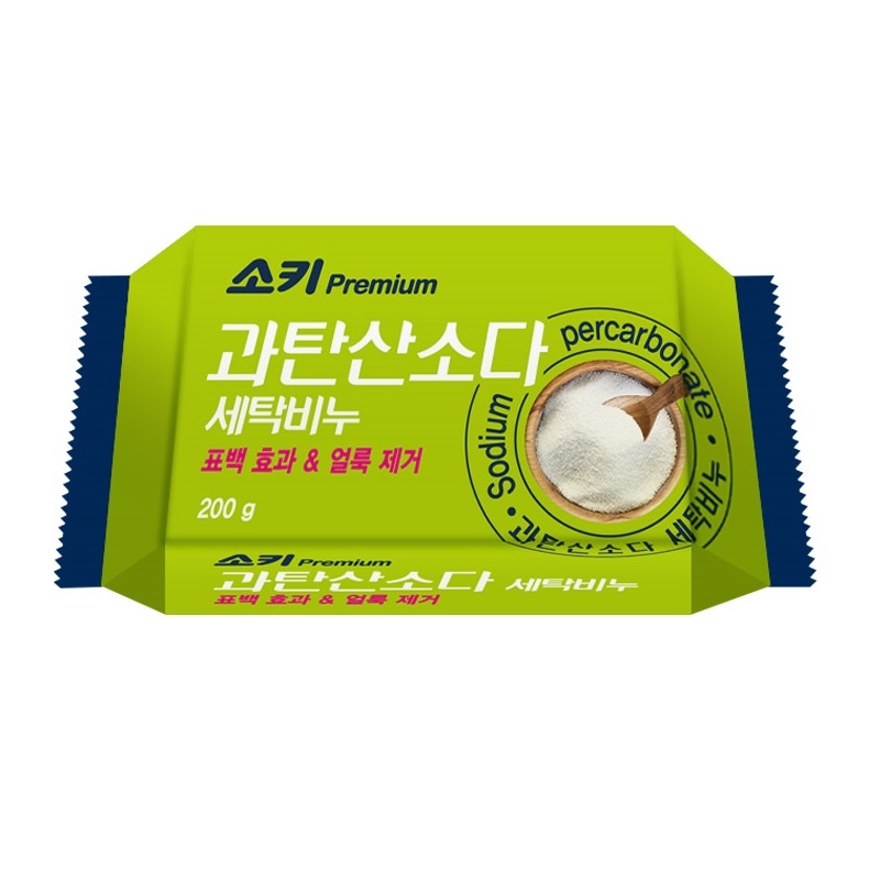 Премиальное отбеливающее и пятновыводящее хозяйственное мыло Premium Sodium Percarbonat (с кислородным отбеливателем),  Mukunghwa 200 г  