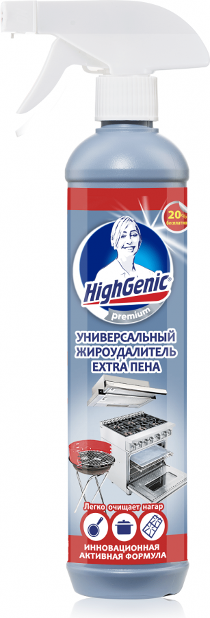  Пена Универсальный жироудалитель Premium Extra, HighGenic 500 мл с распылителем