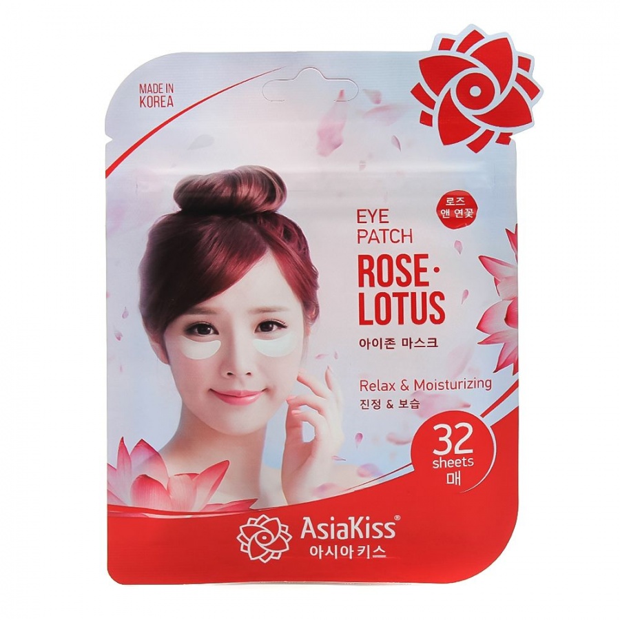 Тканевые патчи для области под глазами с лотосом и розой Rose And Lotus Eye Zone Mask, AsiaKiss 32 шт/уп
