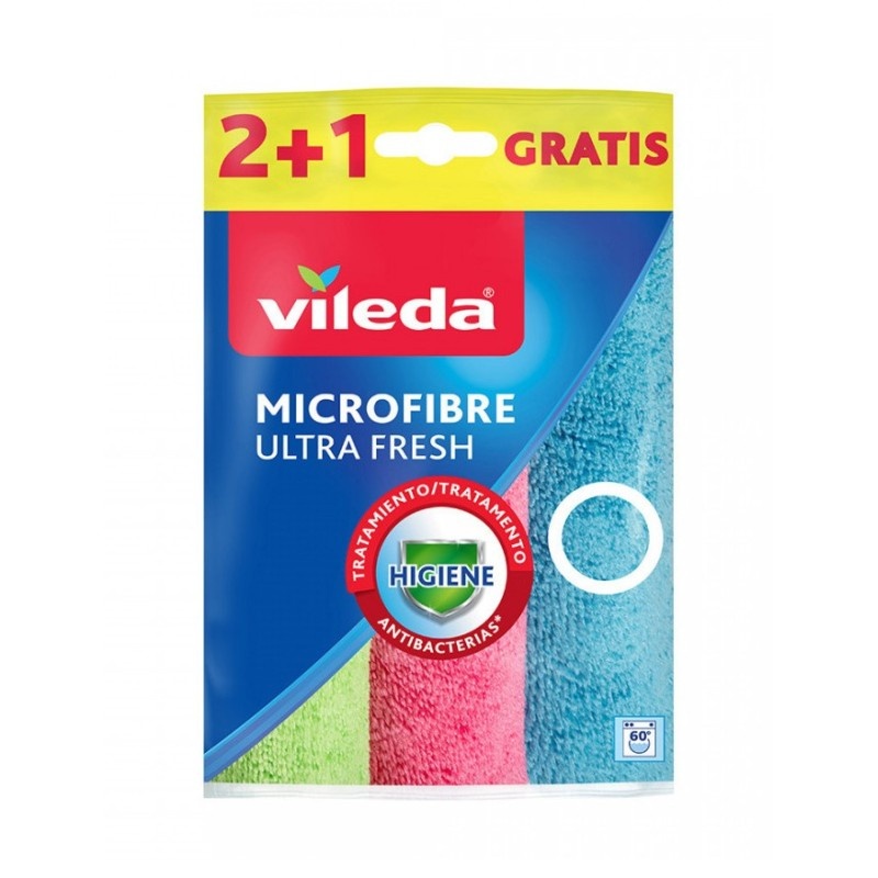 Салфетка Ультра Фреш из микрофибры с антибактериальным эффектом, Vileda 2+1 шт