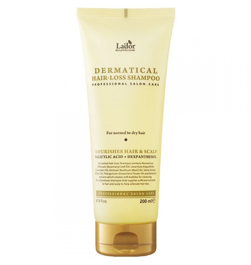Безсульфатный шампунь Dermatical Hair-Loss Shampoo против выпадения волос, Lador 200 мл 