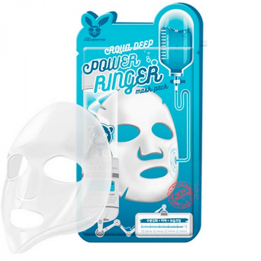  Увлажняющая тканевая маска с увлажняющим фактором Aqua Deep Power Ringer Mask Pack, Elizavecca 23 мл