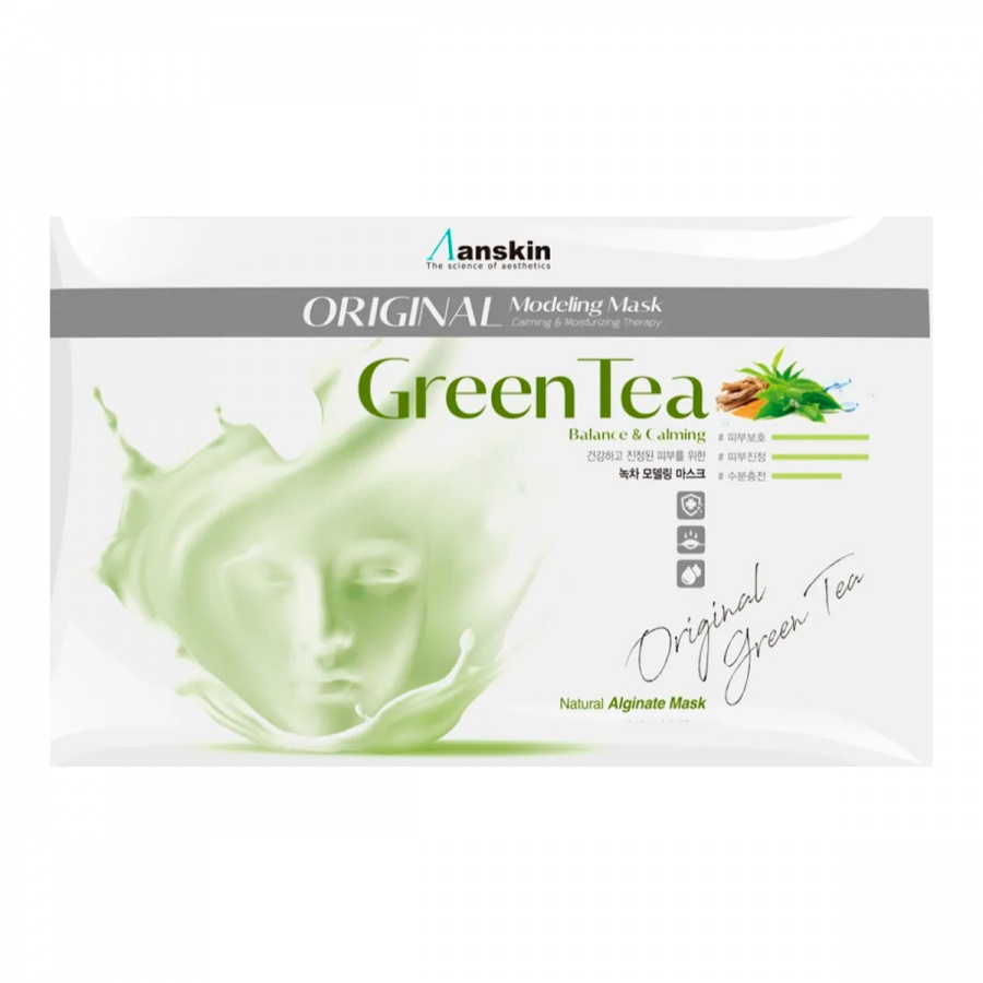 Альгинатная маска с зелёным чаем Modeling Mask Green Tea For Balance & Calming, Anskin 500 г