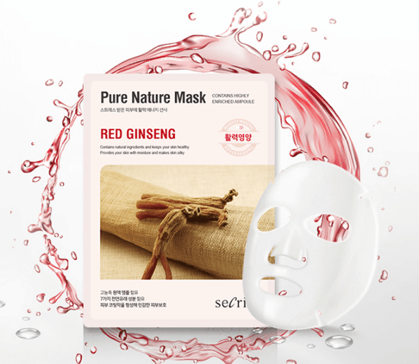 Омолаживающая тканевая маска с экстрактом красного женьшеня Secriss Pure Nature Mask Pack Red ginseng, Anskin 25 мл