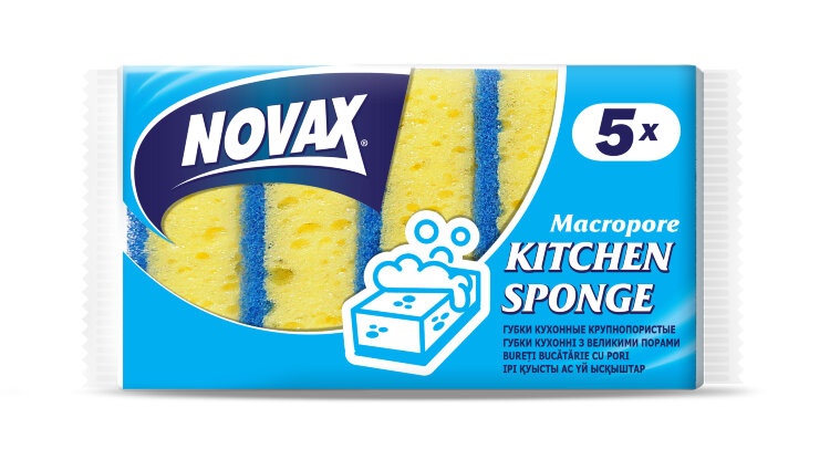 Губки кухонные крупнопористые Novax, 5 шт.