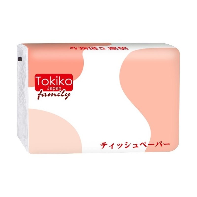 Бумажные салфетки 2-слойные Family, Tokiko Japan, 200 шт. (мягкая упаковка)