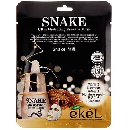Тканевая маска для лица с пептидом змеиного яда Snake Ultra Hydrating Essence Mask, EKEL, 25 мл