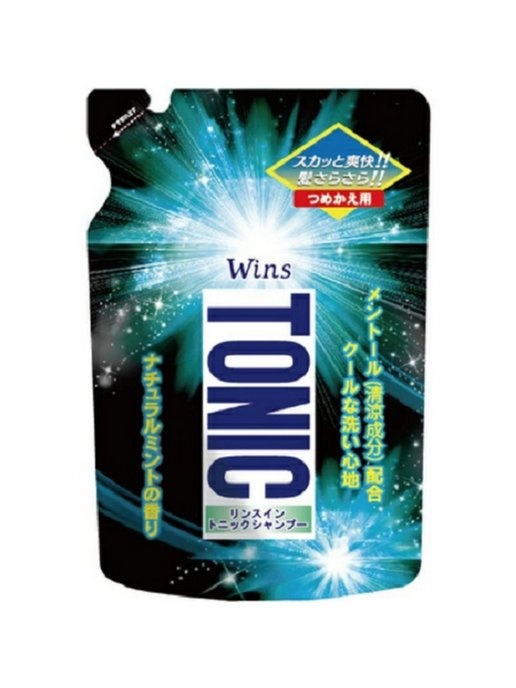 Охлаждающий шампунь 2 в 1 с кондиционером-тоником Wins Rinse in Tonic Shampoо, Nihon Detergent, 340 г (мягкая упаковка)