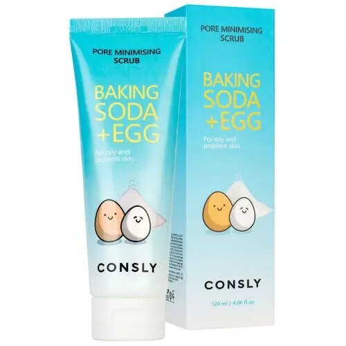Скраб для лица с содой и яичным белком Baking Soda Egg Pore Minimising Scrub, Consly, 120 мл