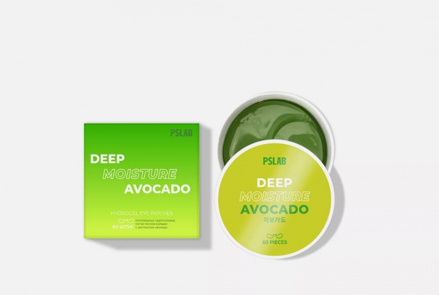 Патчи гидрогелевые питательные против морщин с экстрактом авокадо PSLAB, 60 шт.