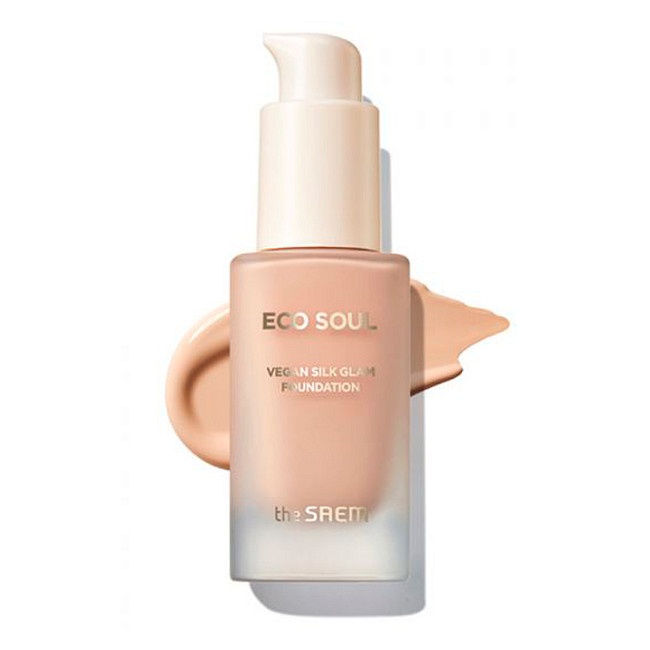 Крем Eco Soul Vegan Silk Glam Foundation 21 light beige, THE SAEM, 30 мл