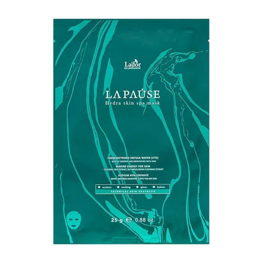 Увлажняющая маска для лица с морским коллагеном и кипарисовой водой La-Pause Hydra Skin Spa Mask, Lador 25 г