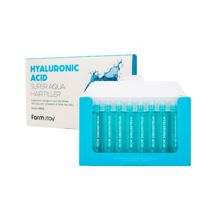 Набор филлеров для волос с гиалуроновой кислотой Hyaluronic Acid Super Aqua Hair Filler, FarmStay, 13 мл*10 шт.