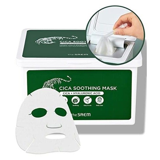 Набор масок тканевых Cica Soothing Mask, THE SAEM, 30 шт.