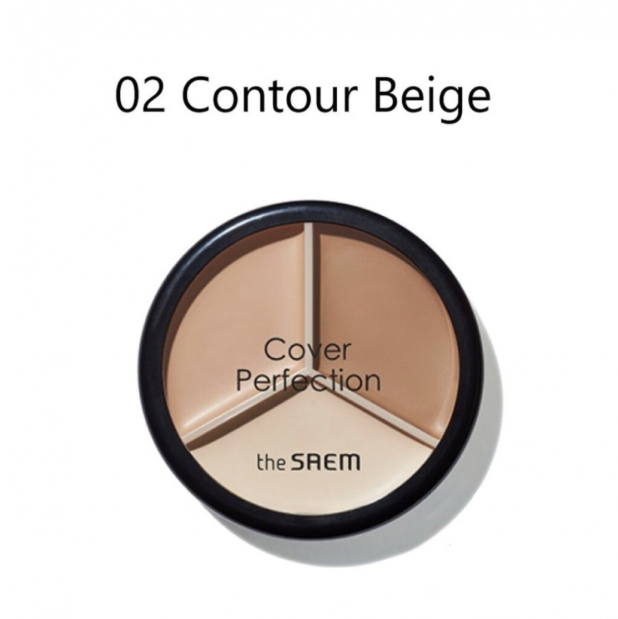 Консилер Cover Perfection Triple Pot Concealer 02 Contour Beige, THE SAEM, 4,5 г