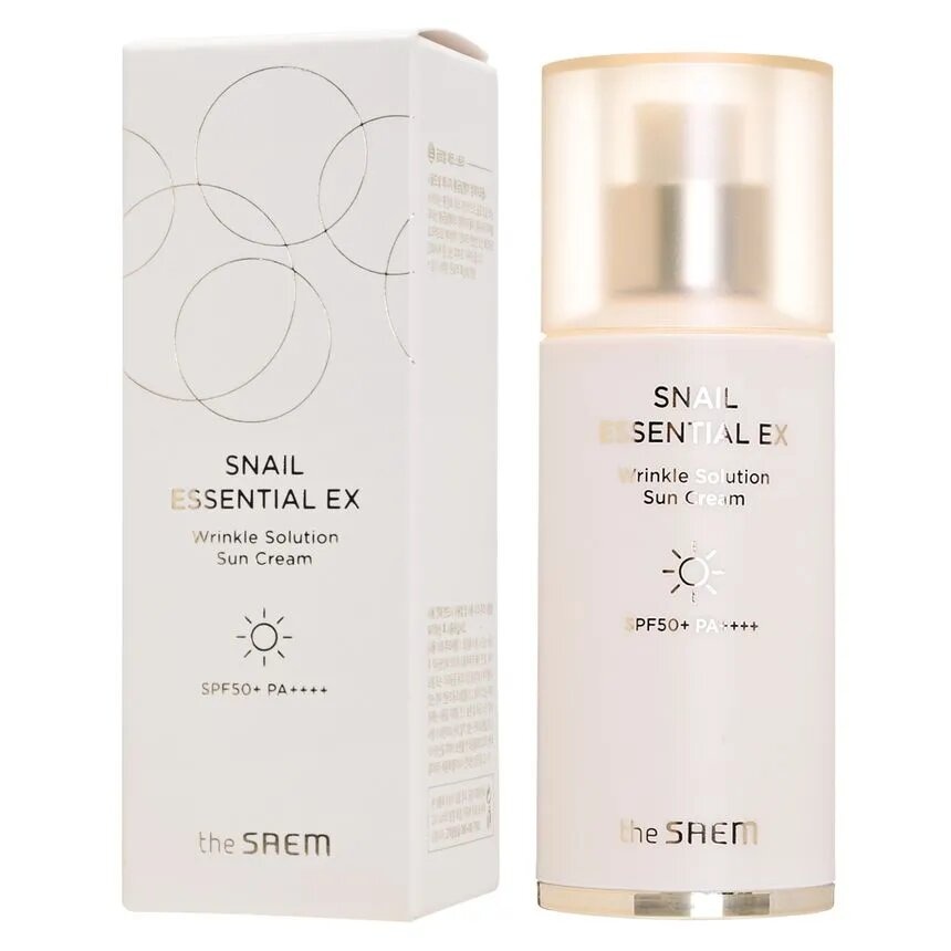 Крем солнцезащитный для лица с экстрактом улитки Snail Essential EX Wrinkle Solution Sun Cream, THE SAEM, 40 мл
