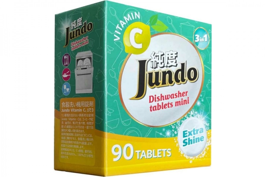 Таблетки для посудомоечной машины 3 в 1 с витамином С и активным кислородом, Jundo, 90 шт.