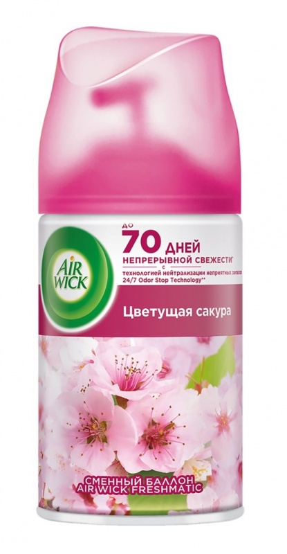 Сменный аэрозольный баллон к автоматическому освежителю воздуха Цветущая Сакура Freshmatic, Air Wick, 250 мл