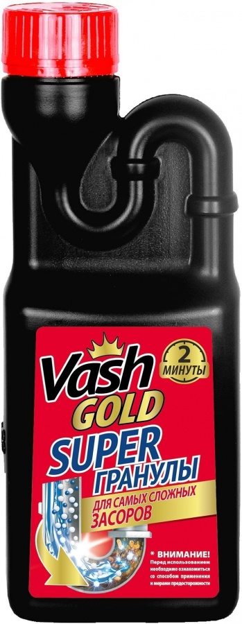 Гранулированное средство для прочистки труб Super, Vash Gold, 600 г