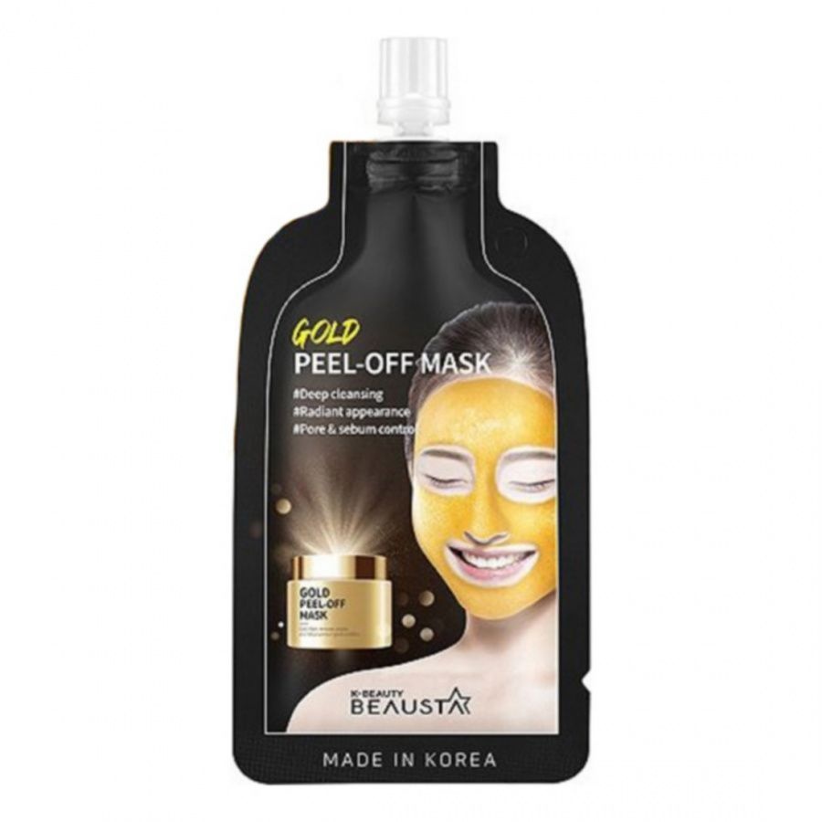 Маска-плёнка для лица очищающая с частицами золота Gold Peel Off Mask, Beausta, 20 мл