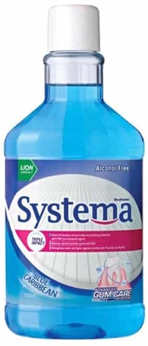 Ополаскиватель для полости рта Голубые карибы Thai Systema Advanced Gum Care System Mouthwash Blue Caribben, Lion, 750 мл