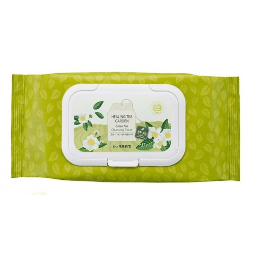 Салфетки для лица очищающие влажные Healing Tea Garden Greentea Cleansing Tissue, THE SAEM