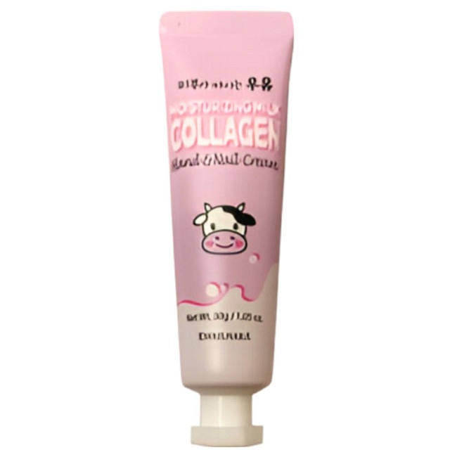 Крем для рук и ногтей Moisturizing Milk Collagen Hand & Nail Cream, Kwailnara, Welcos, 30 г