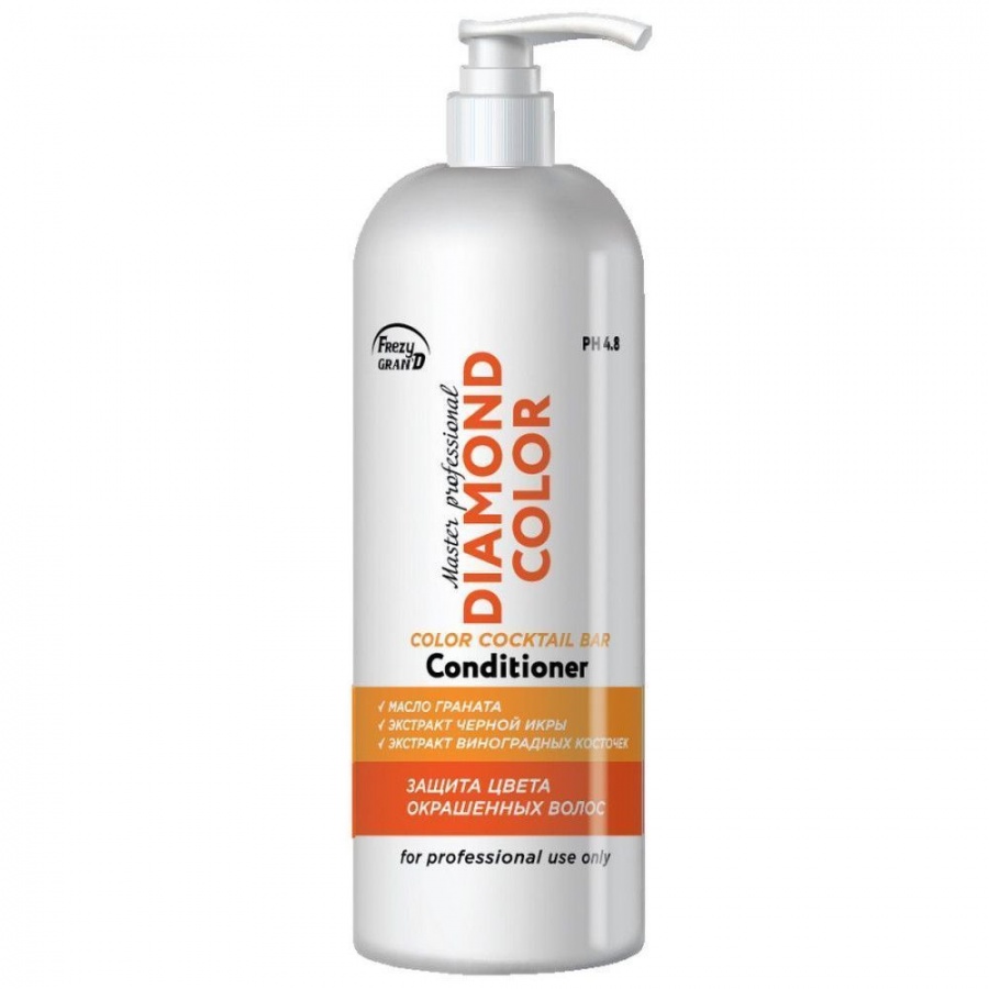 Кондиционер для окрашенных волос с экстрактом чёрной икры Diamond Color PH 4.8, Frezy Grand, 1000 мл