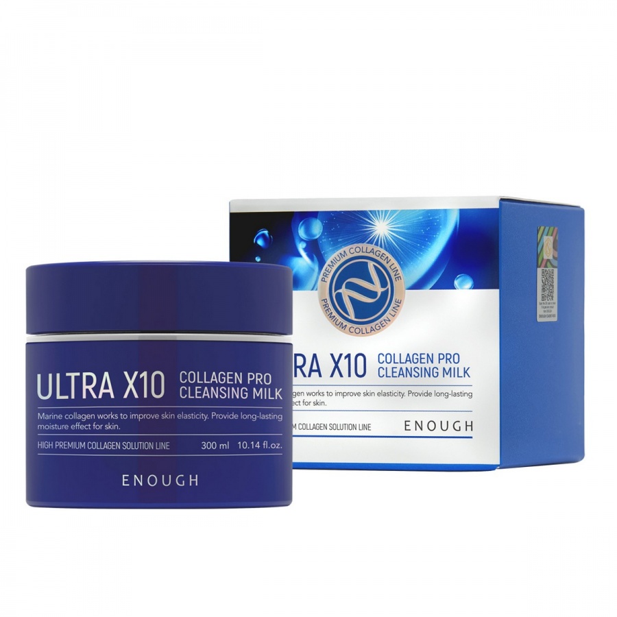 Молочко для лица очищающее с коллагеном Ultra X10 Cleansing Milk, Enough, 300 мл