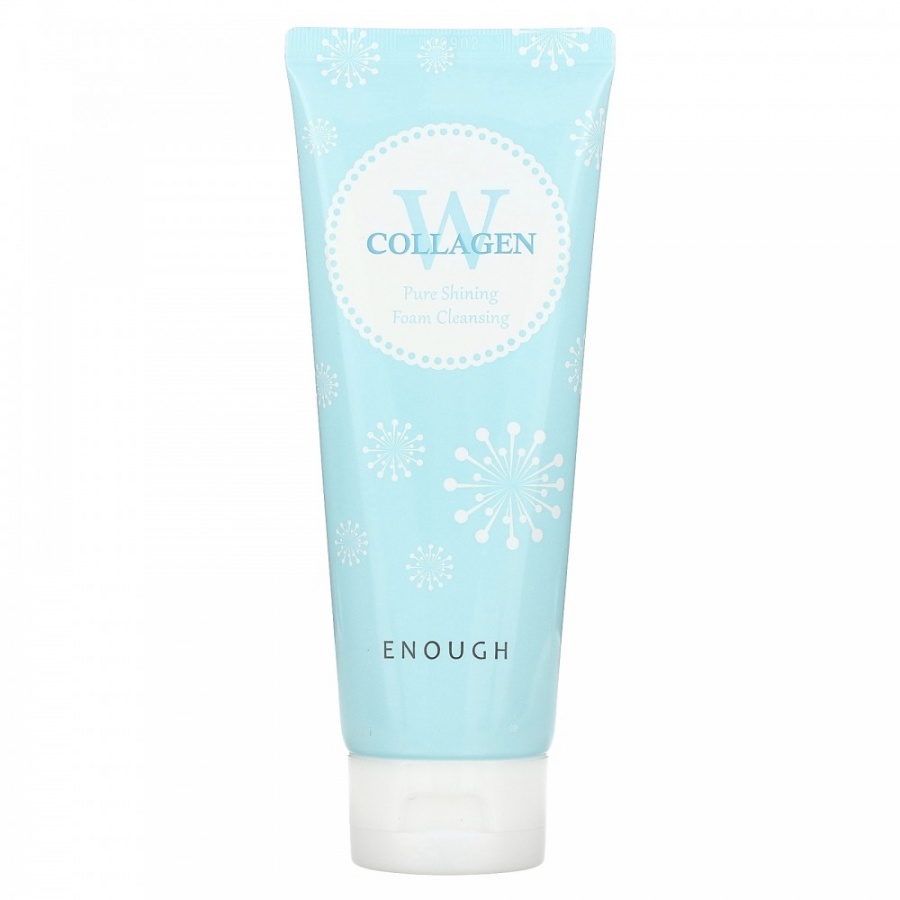 Пенка для лица очищающая с морским коллагеном W Collagen Pure Shining Foam Cleansing, Enough, 100 мл