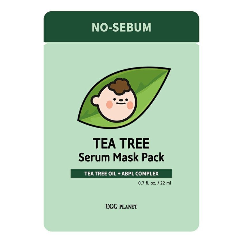 Маска на тканевой основе с маслом чайного дерева EGG Planet Tea Tree  serum mask pack, DAENG GI MEO RI, 22 мл