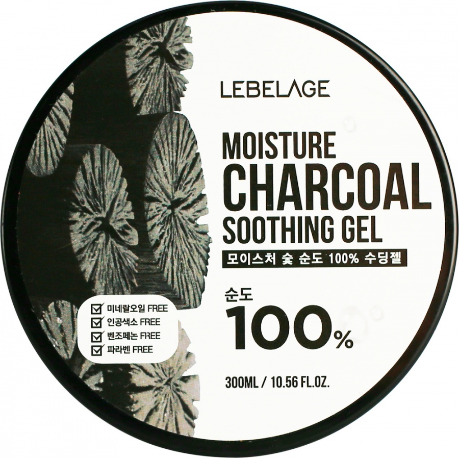 Гель для лица и тела универсальный с древесным углем MOISTURE CHARCOAL PURITY 100% SOOTHING GEL, LEBELAGE, 300 мл